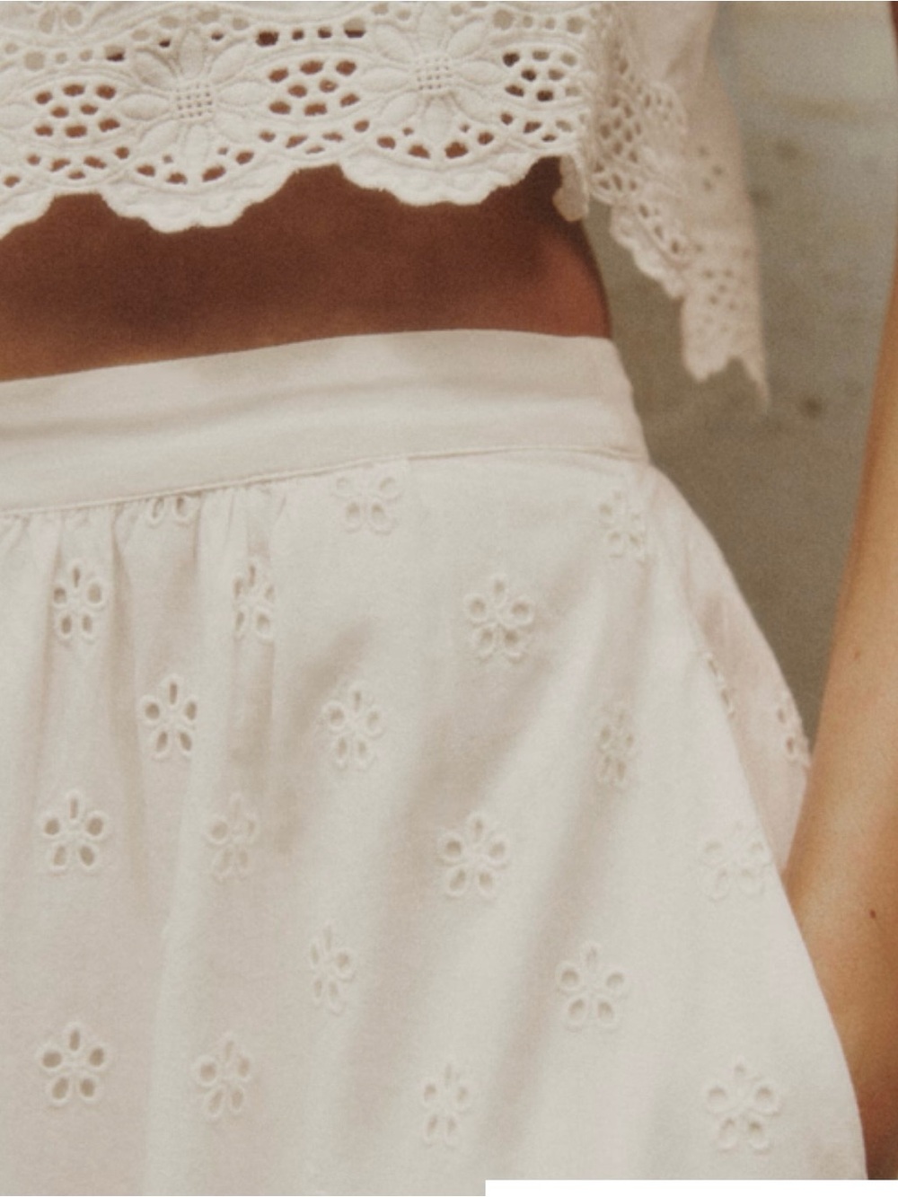 Sezane Nala Eyelet Skirt NWT size 2 - Picture 3 of 8